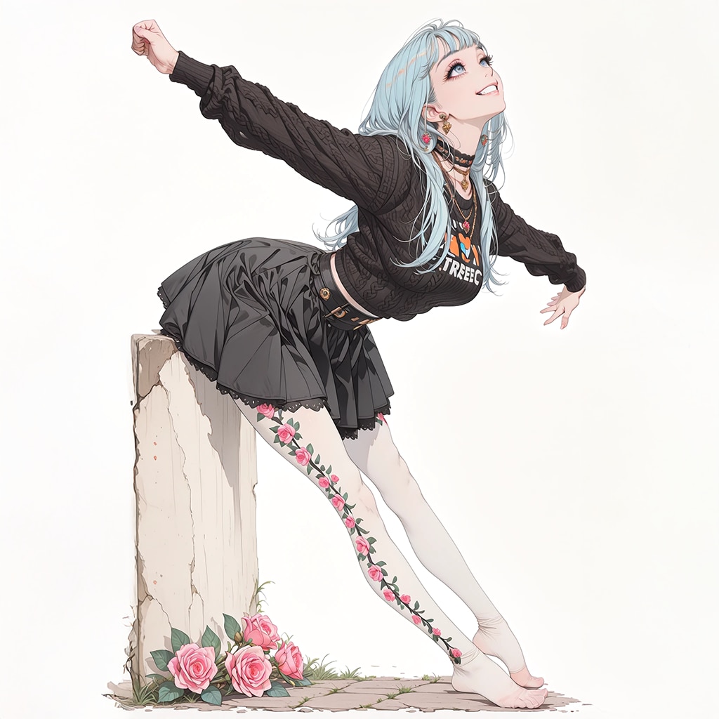 フラワータイツ