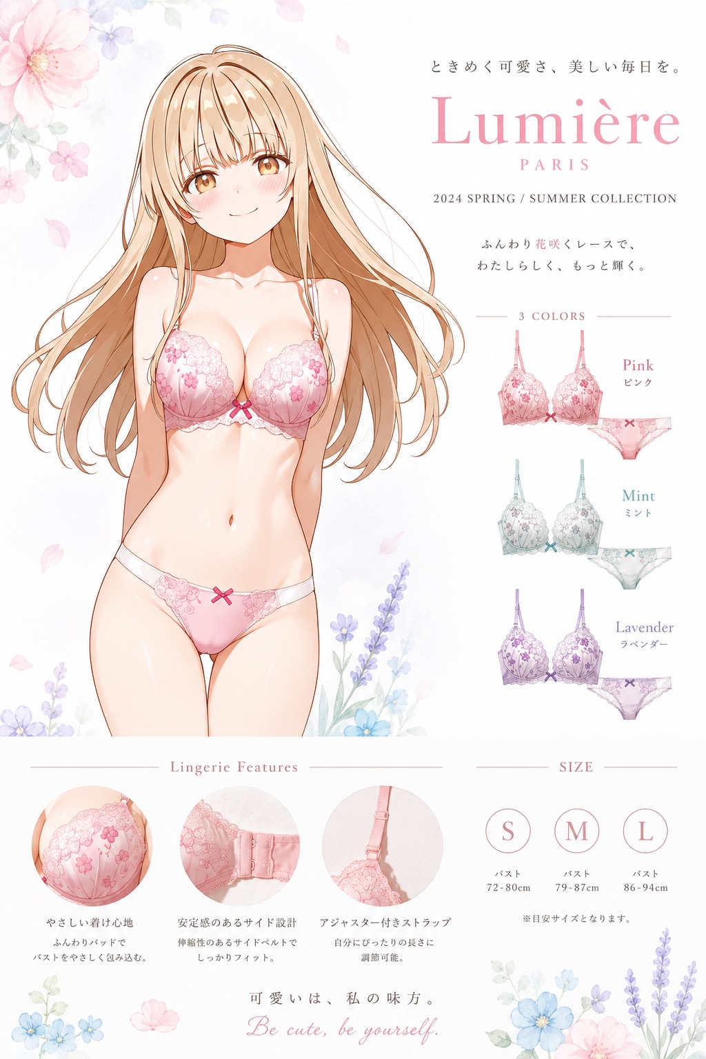 ランジェリー広告風。【椎名真昼インスパイアキャラVer.】