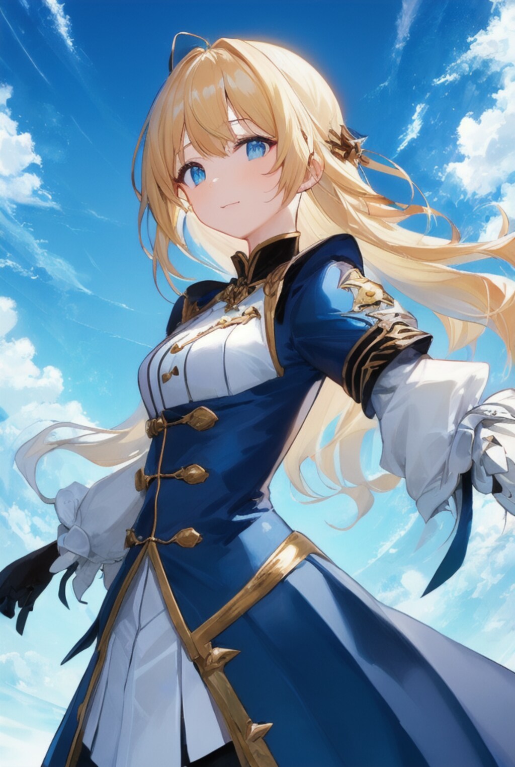 すり抜けてきた、青空の擬人化少女・その１（３枚）