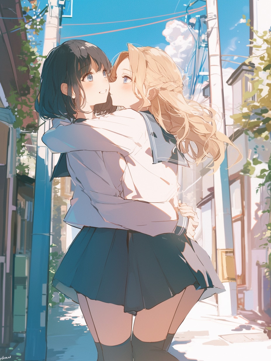 キスしたい二人のJK105 | の人気AIイラスト・グラビア