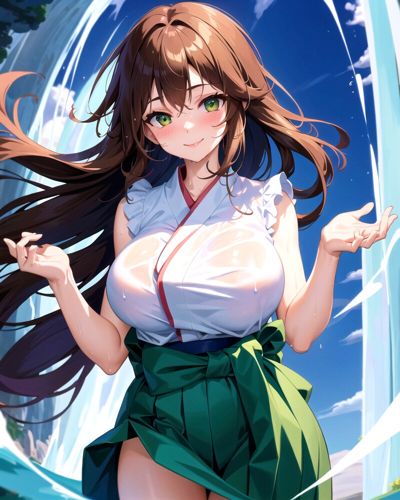滝でお清め中②