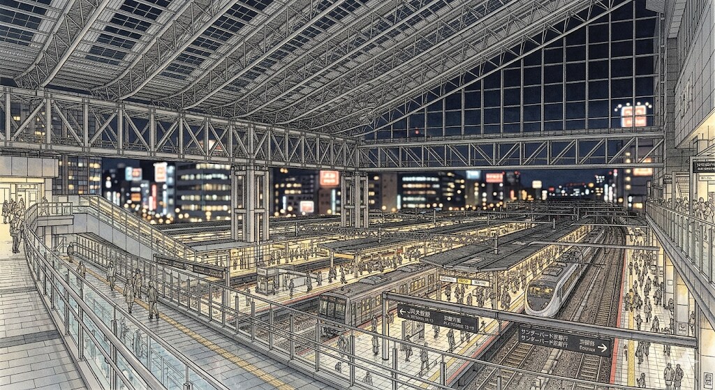 JR大阪駅 | の人気AIイラスト・グラビア