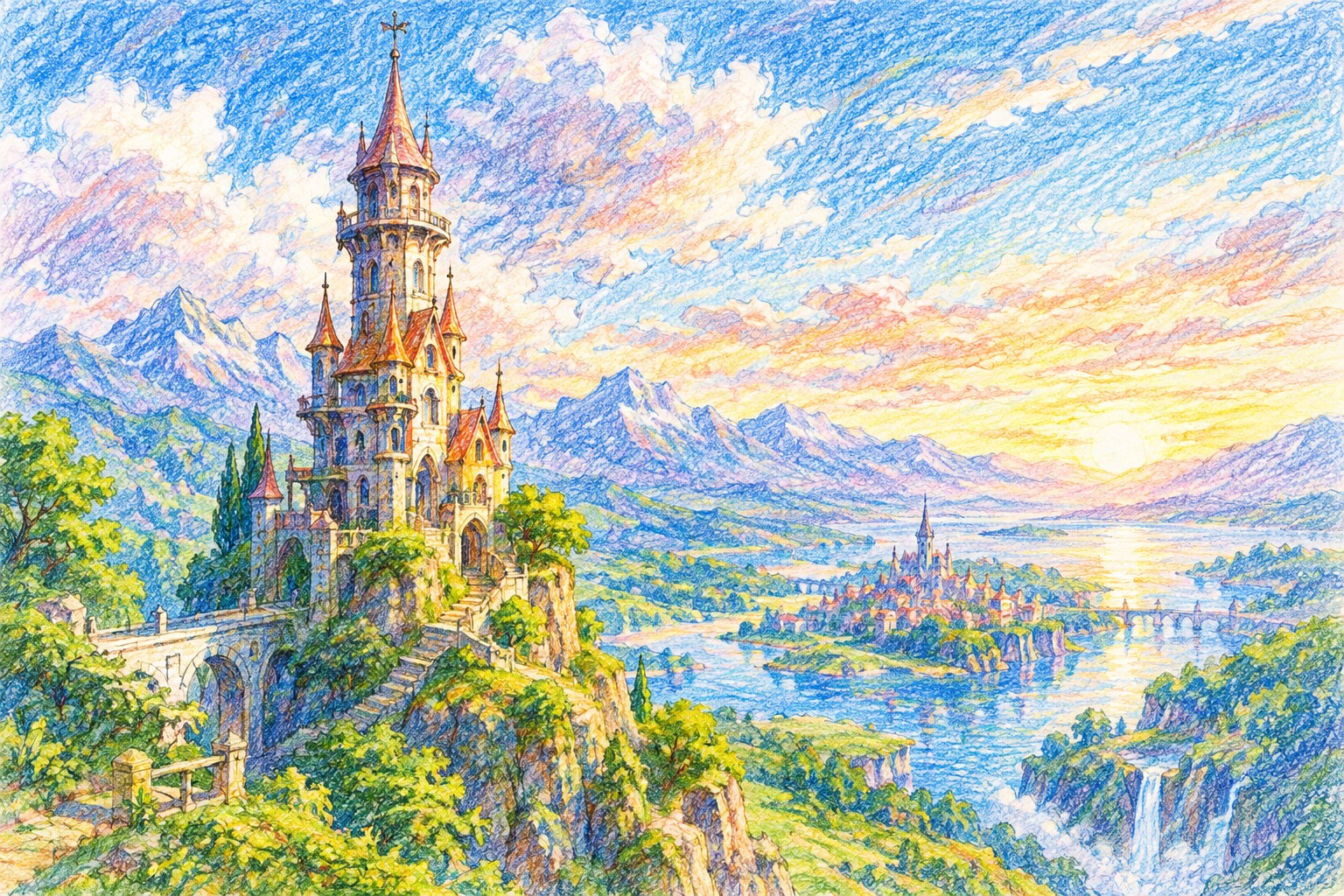 美しい塔の絵 その1 | の人気AIイラスト・グラビア