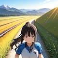 田舎道のジョギング 2枚目