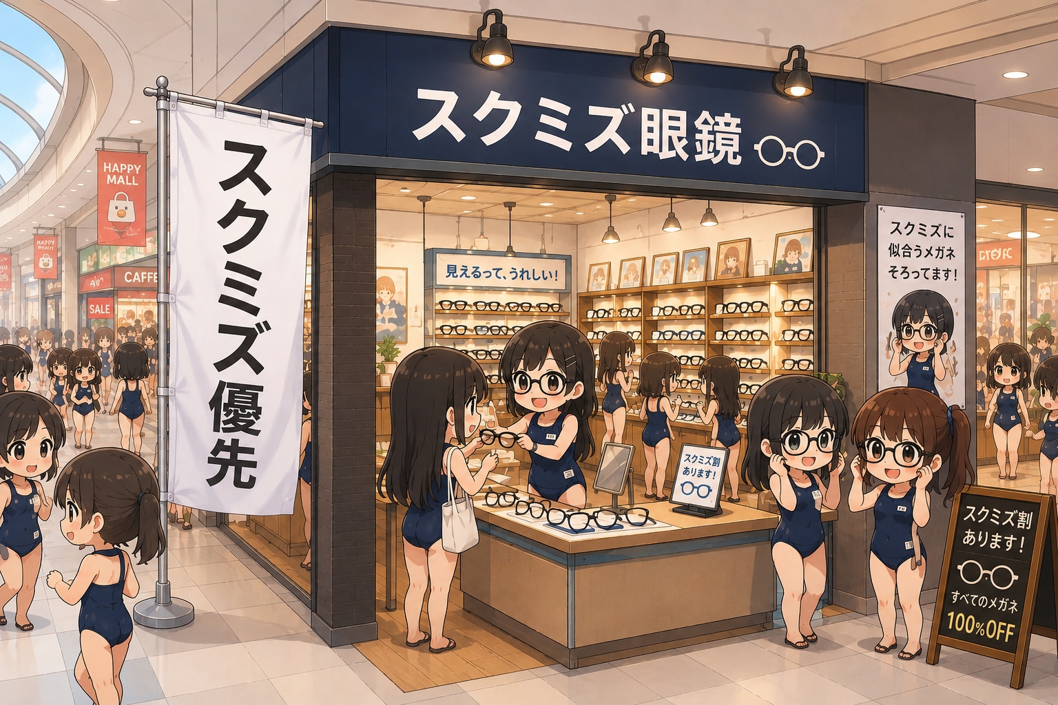スクール水着モール２Fスクミズ眼鏡