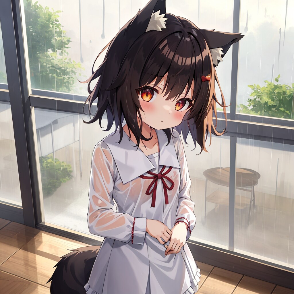 雨濡れおおかみ