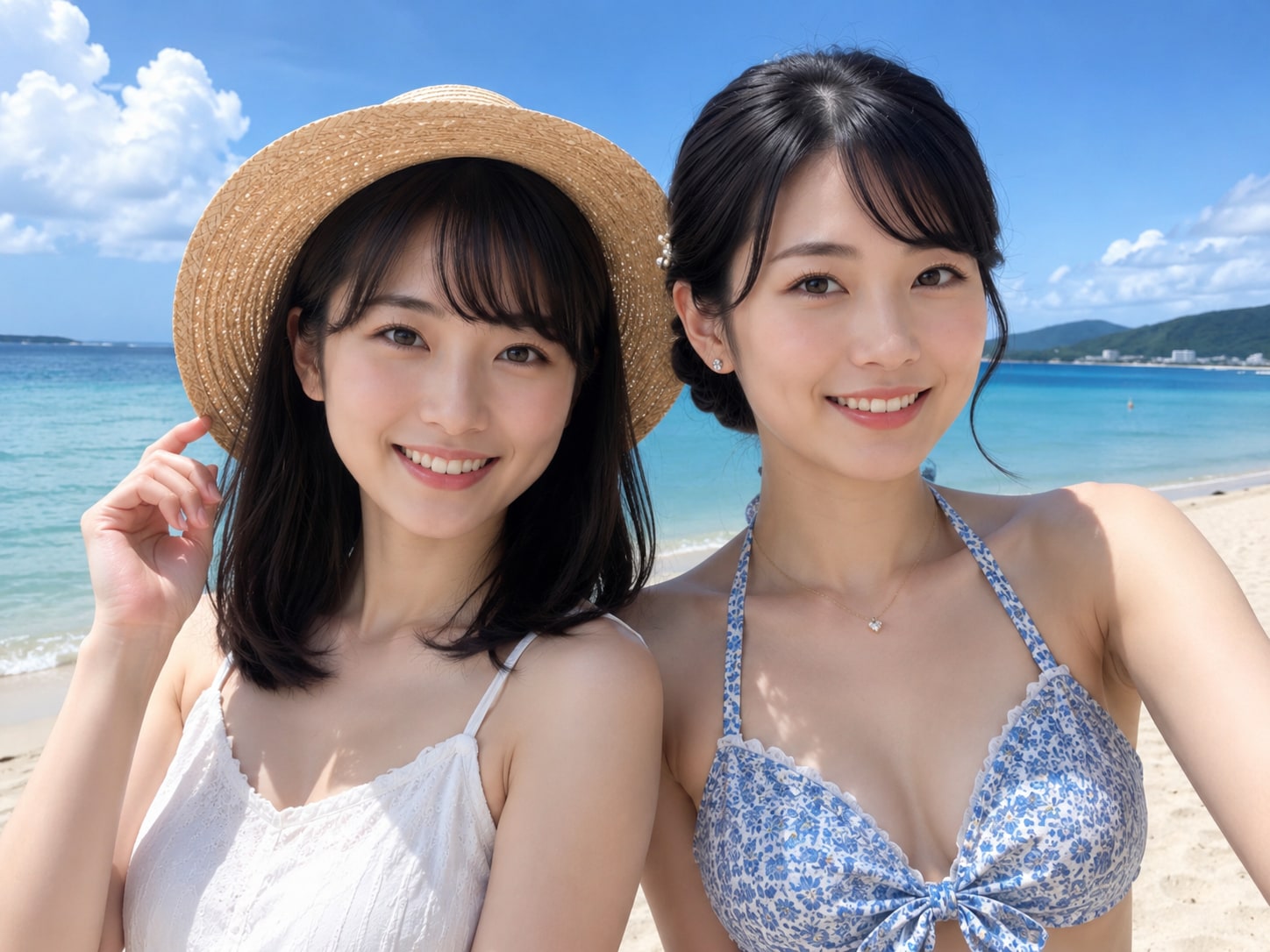 二人仲良く海に行きました