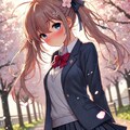 桜の下のはるかちゃん 2枚目