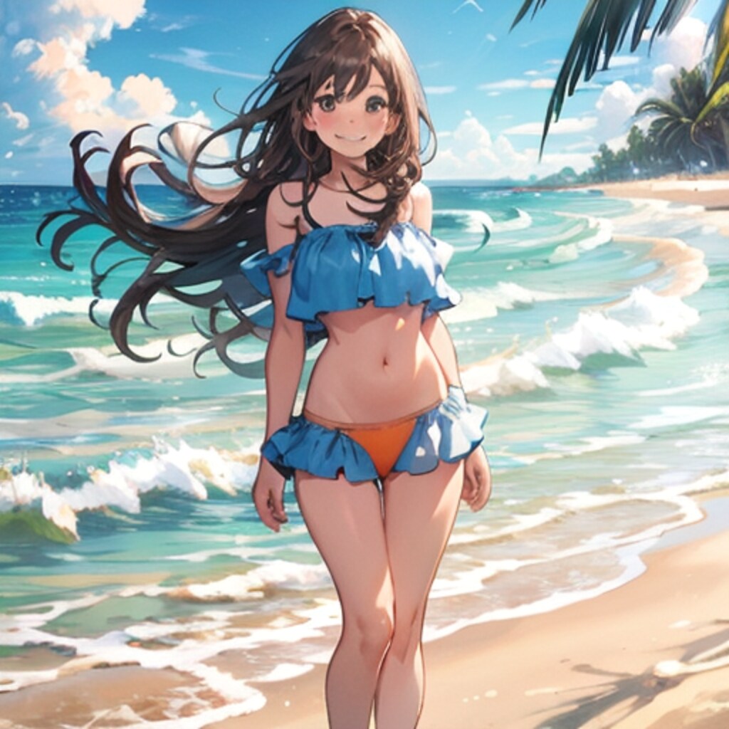 海辺の女の子