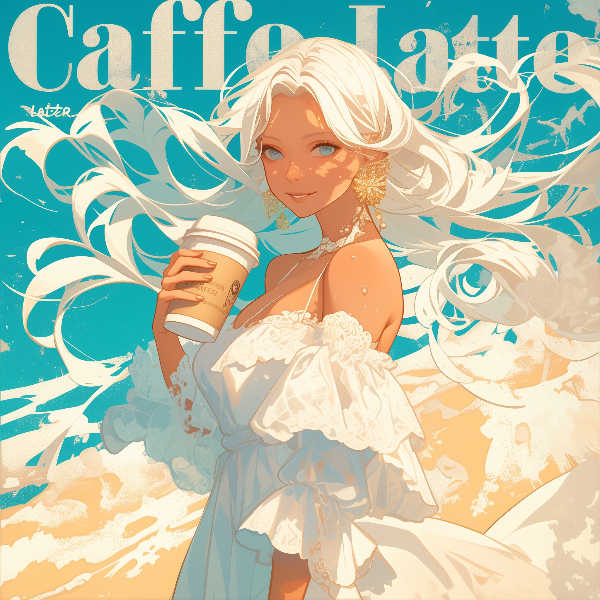 カフェラテ | の人気AIイラスト・グラビア