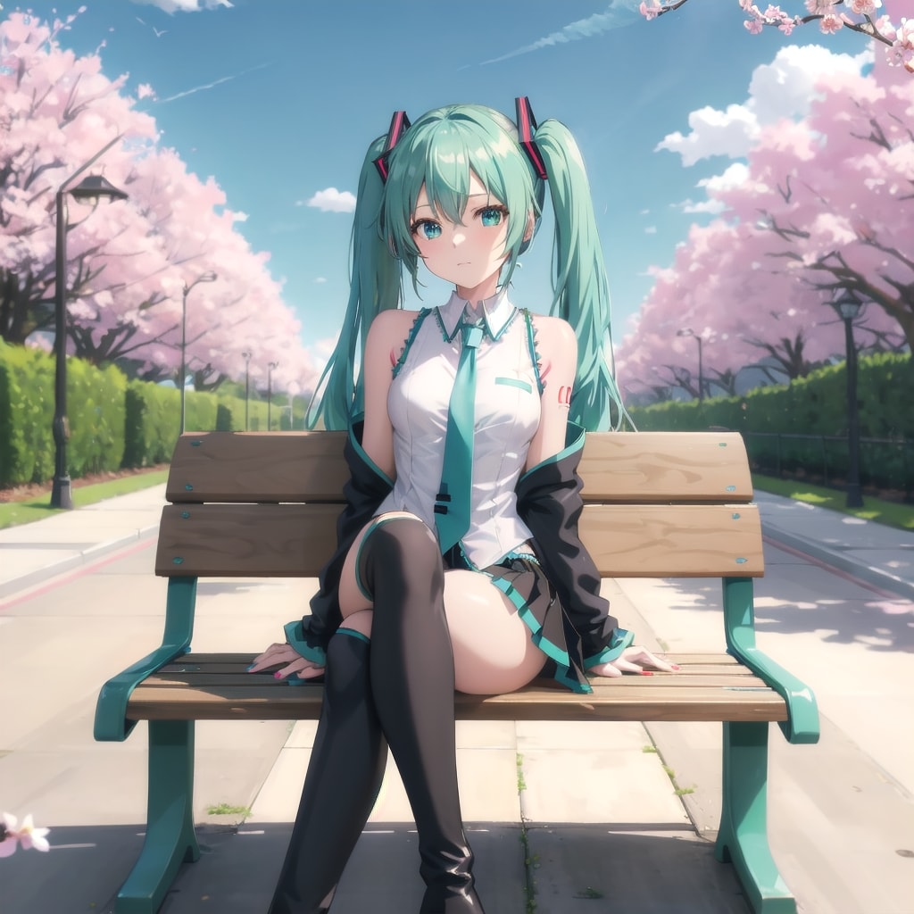 桜が満開の公園