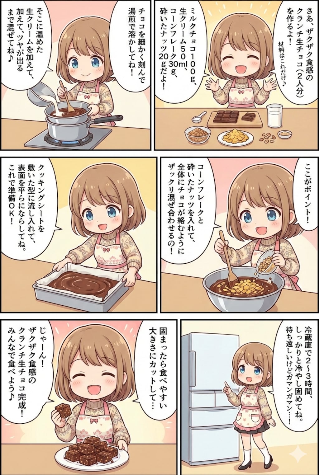 ザクザク食感のクランチ生チョコ