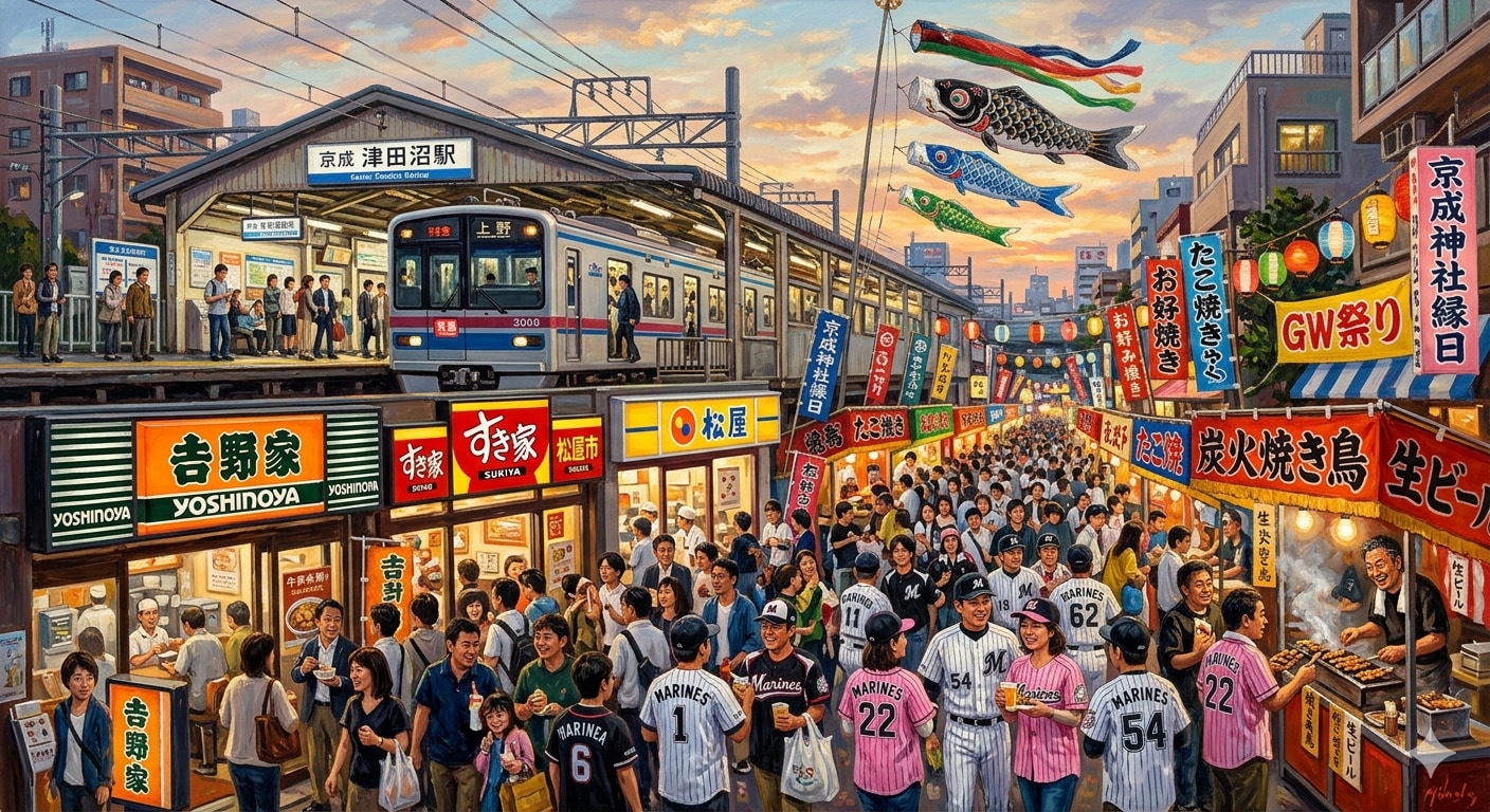牛丼屋通り（京成神社縁日） | の人気AIイラスト・グラビア