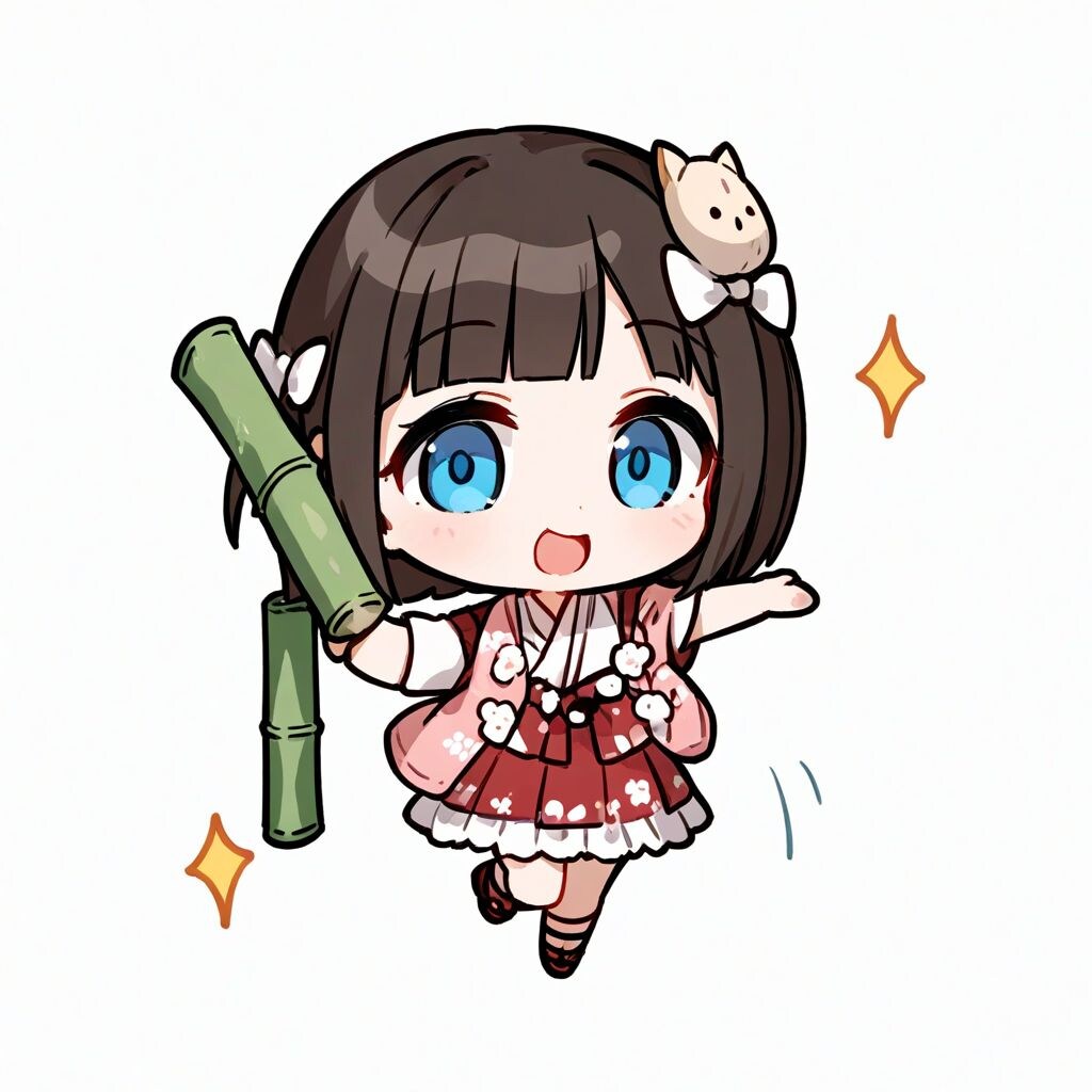 竹もって踊るガール