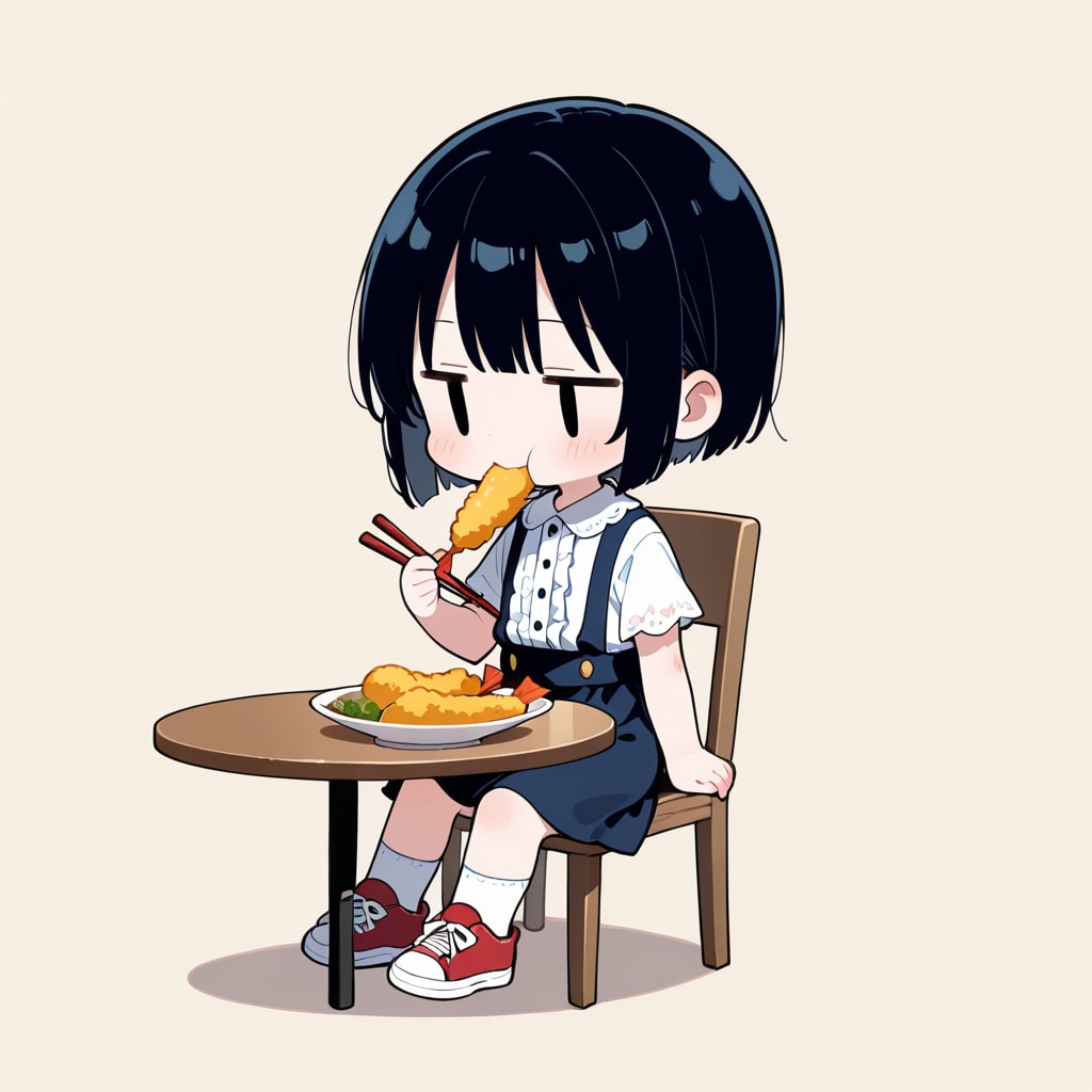 天ぷらを食べる