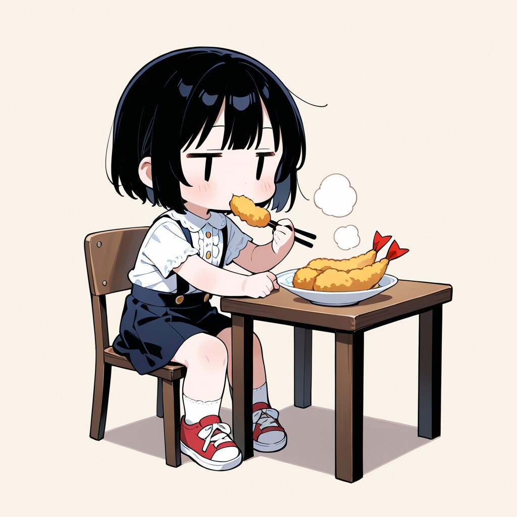 天ぷらを食べる
