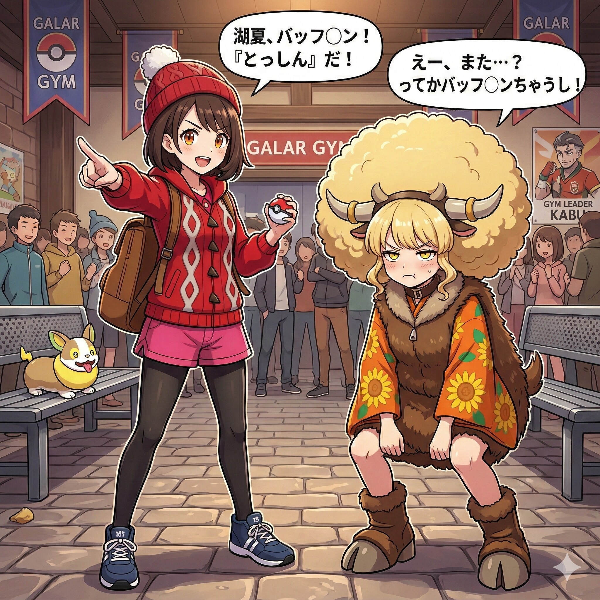 ポケ○ンのコスプレをする凪と湖夏