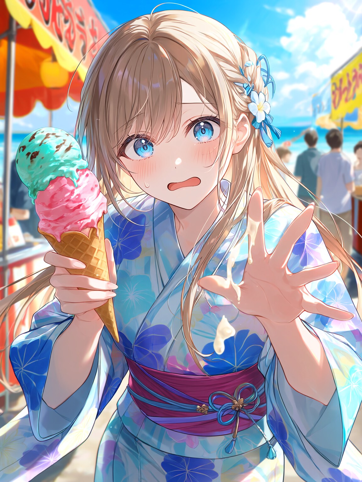 アイス溶けちゃう待ってーってやつ | の人気AIイラスト・グラビア