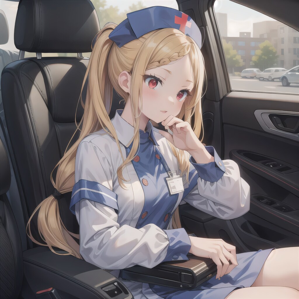 金髪ツインテで車内の少女