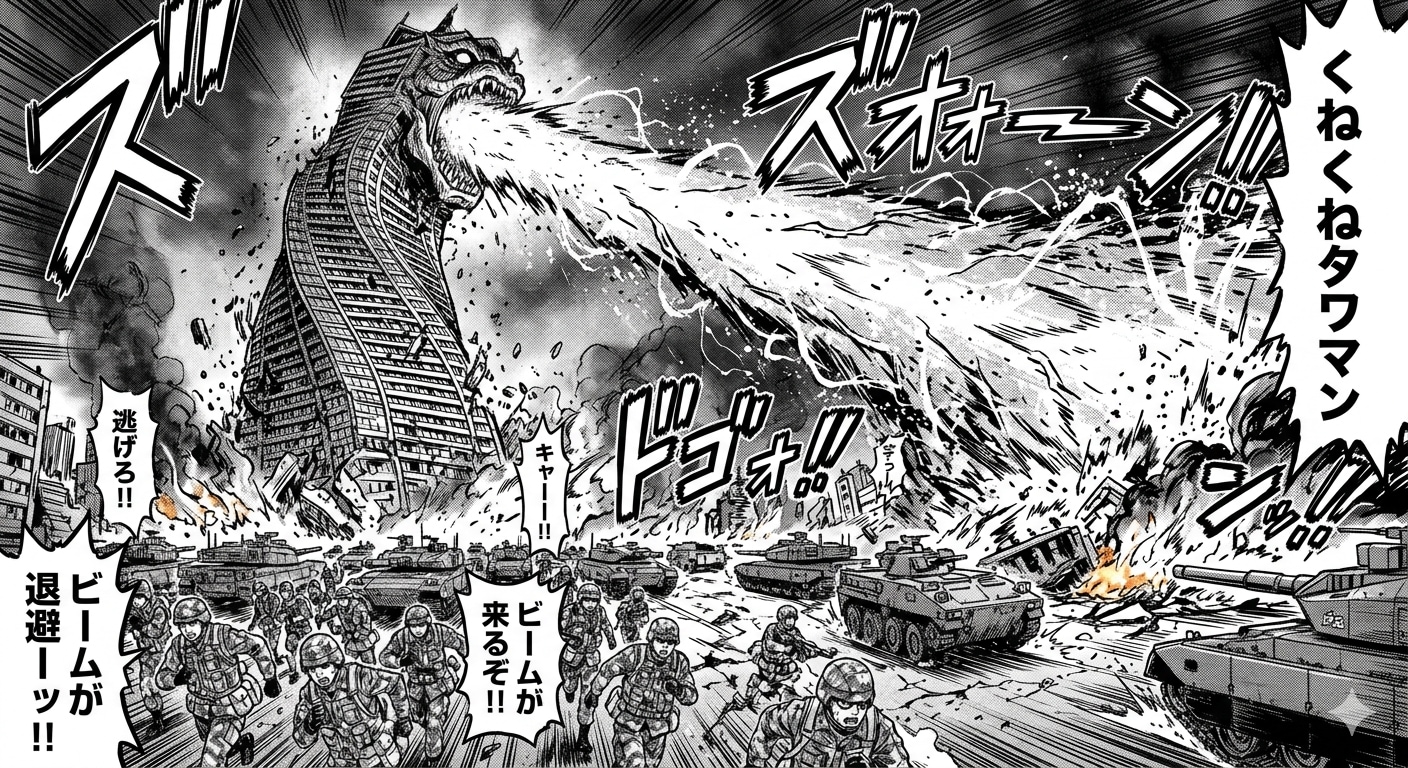 くねくねタワマンの攻撃 | の人気AIイラスト・グラビア