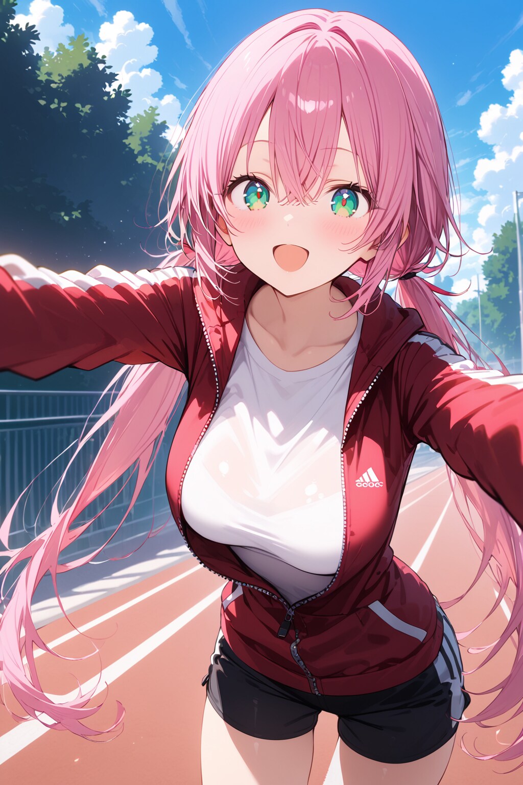 ジャージ姿の桃花