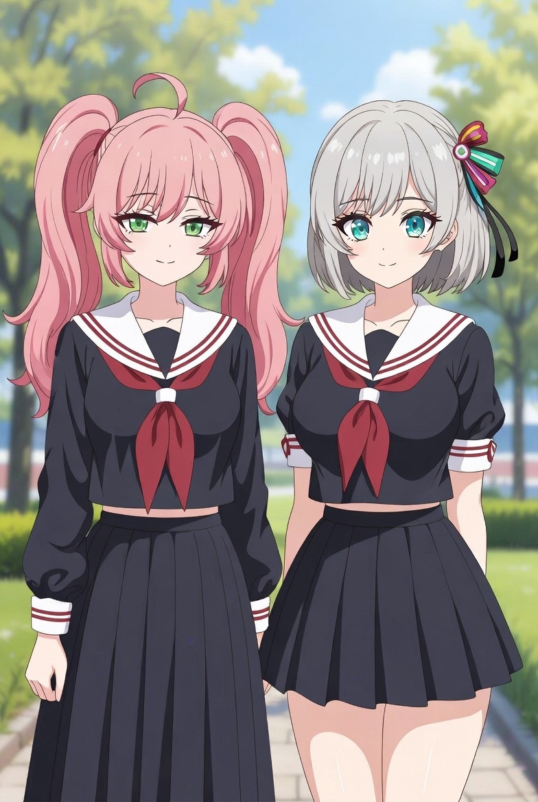 ピンクな娘さんと岩井梅梛と〜 | の人気AIイラスト・グラビア