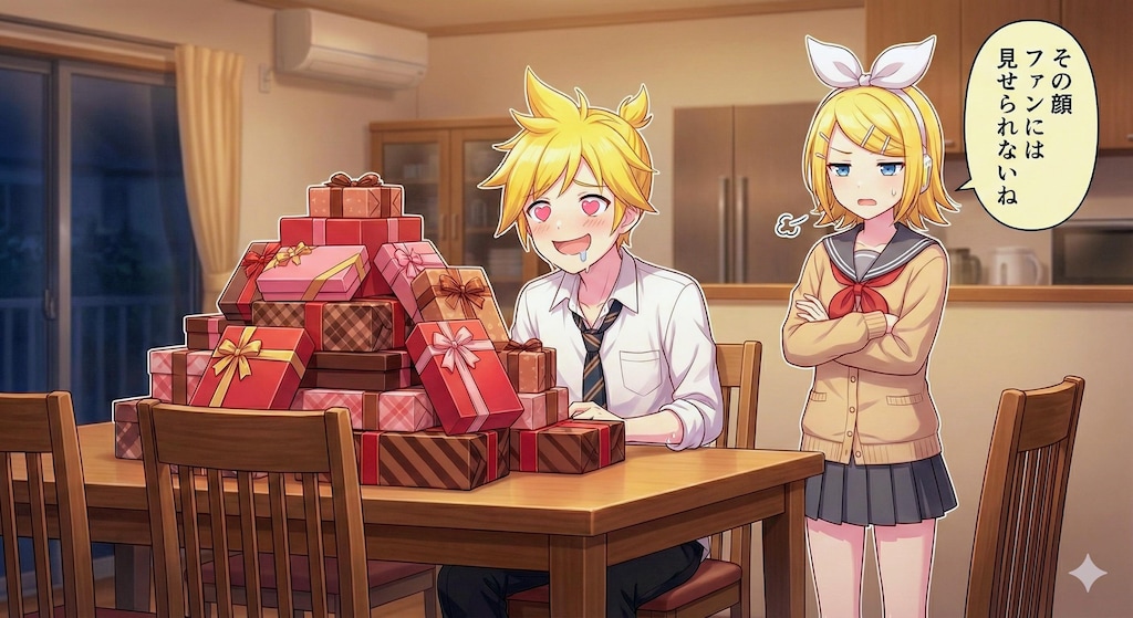 チョコをもらう レン君