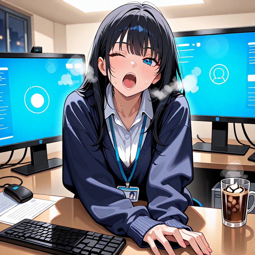 萌え袖総務ちゃん。