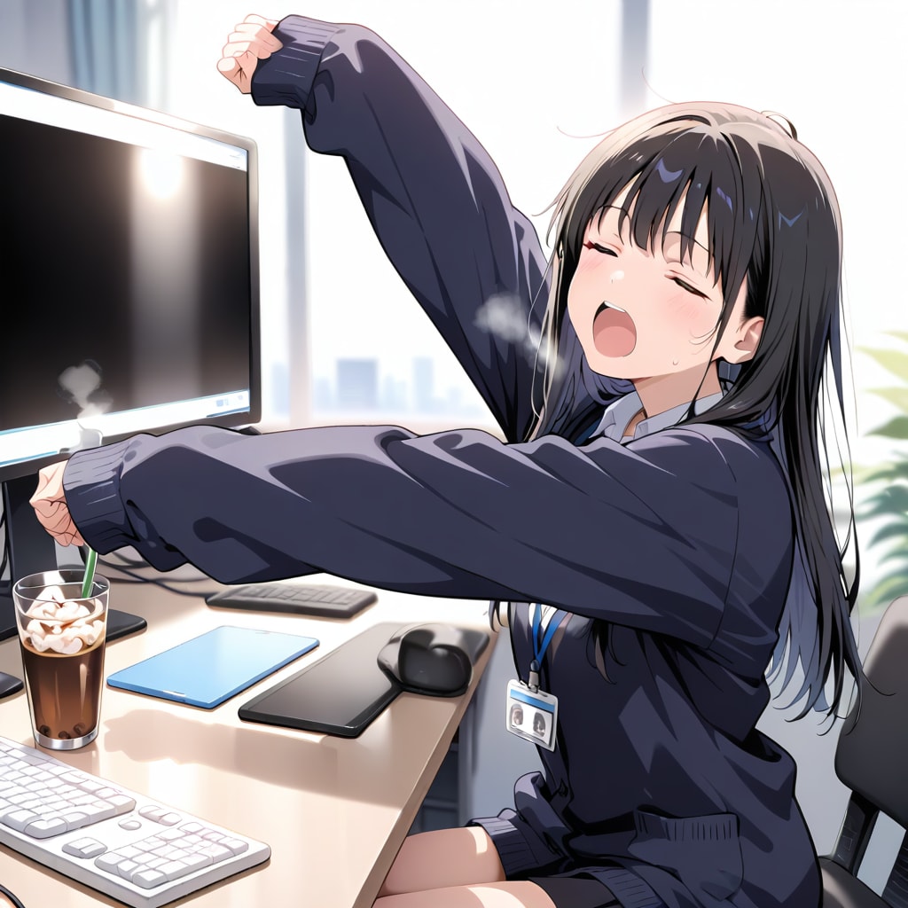 萌え袖総務ちゃん。