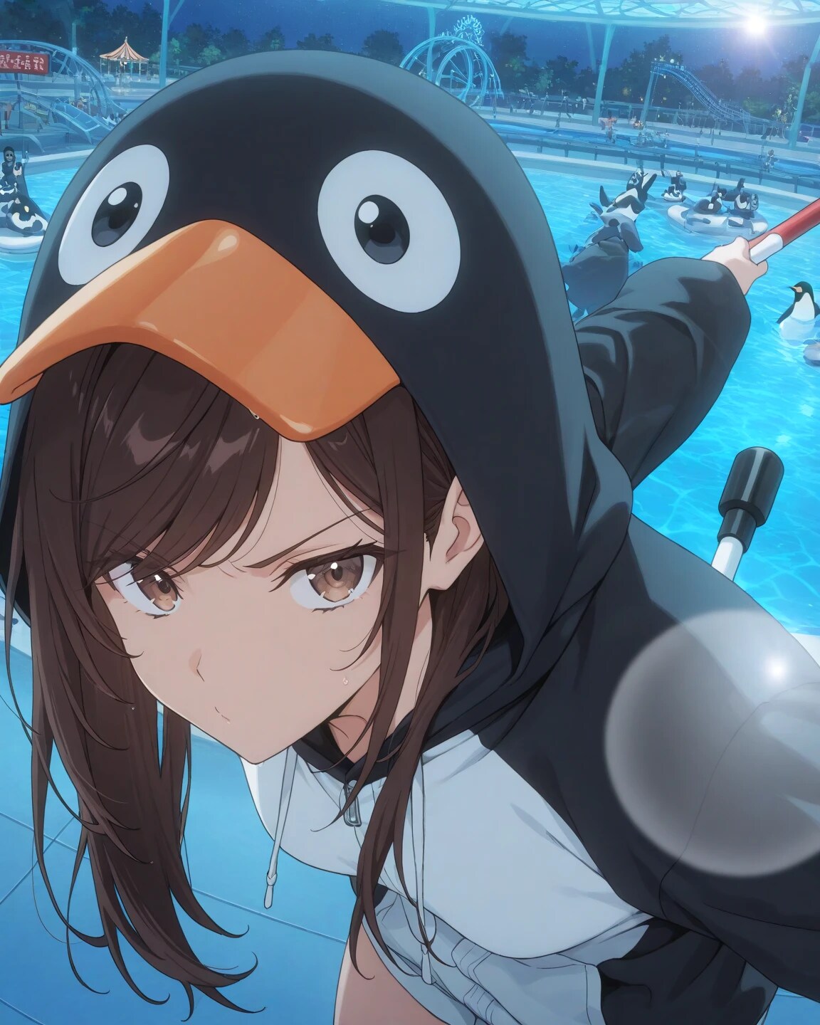 ペンギンコスでお仕事中 | の人気AIイラスト・グラビア