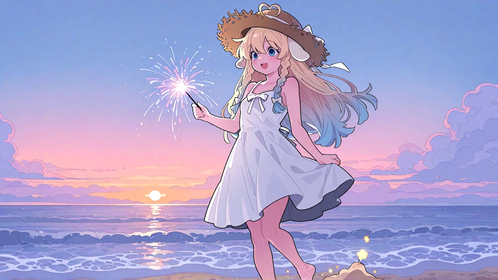 夕方は涼しいし花火が合いますね🎇