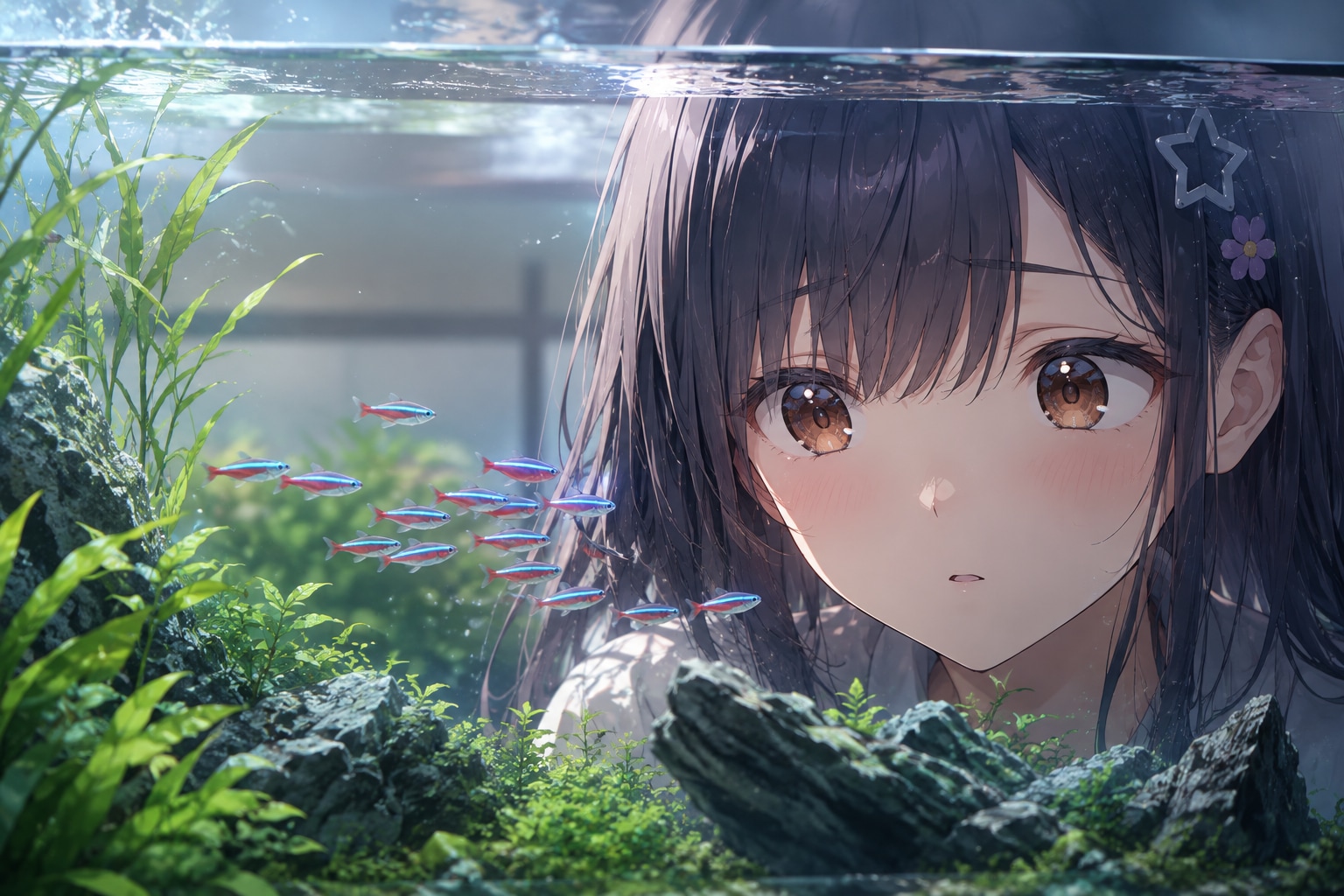 夏音さんお魚さんを観る | の人気AIイラスト・グラビア
