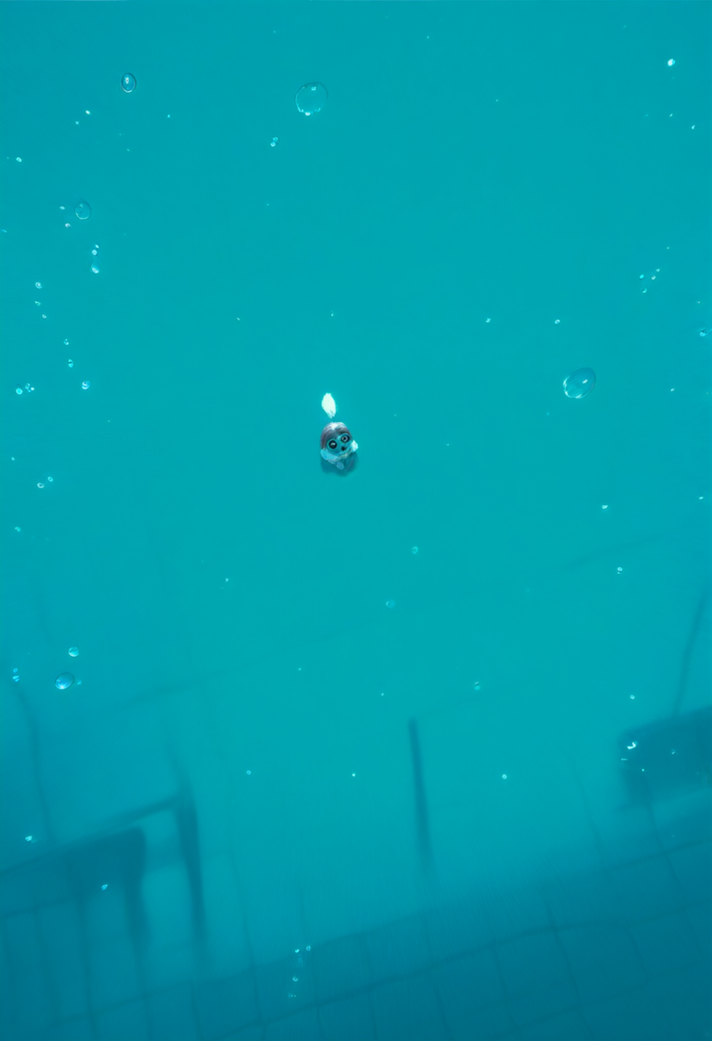 上を見上げる小魚