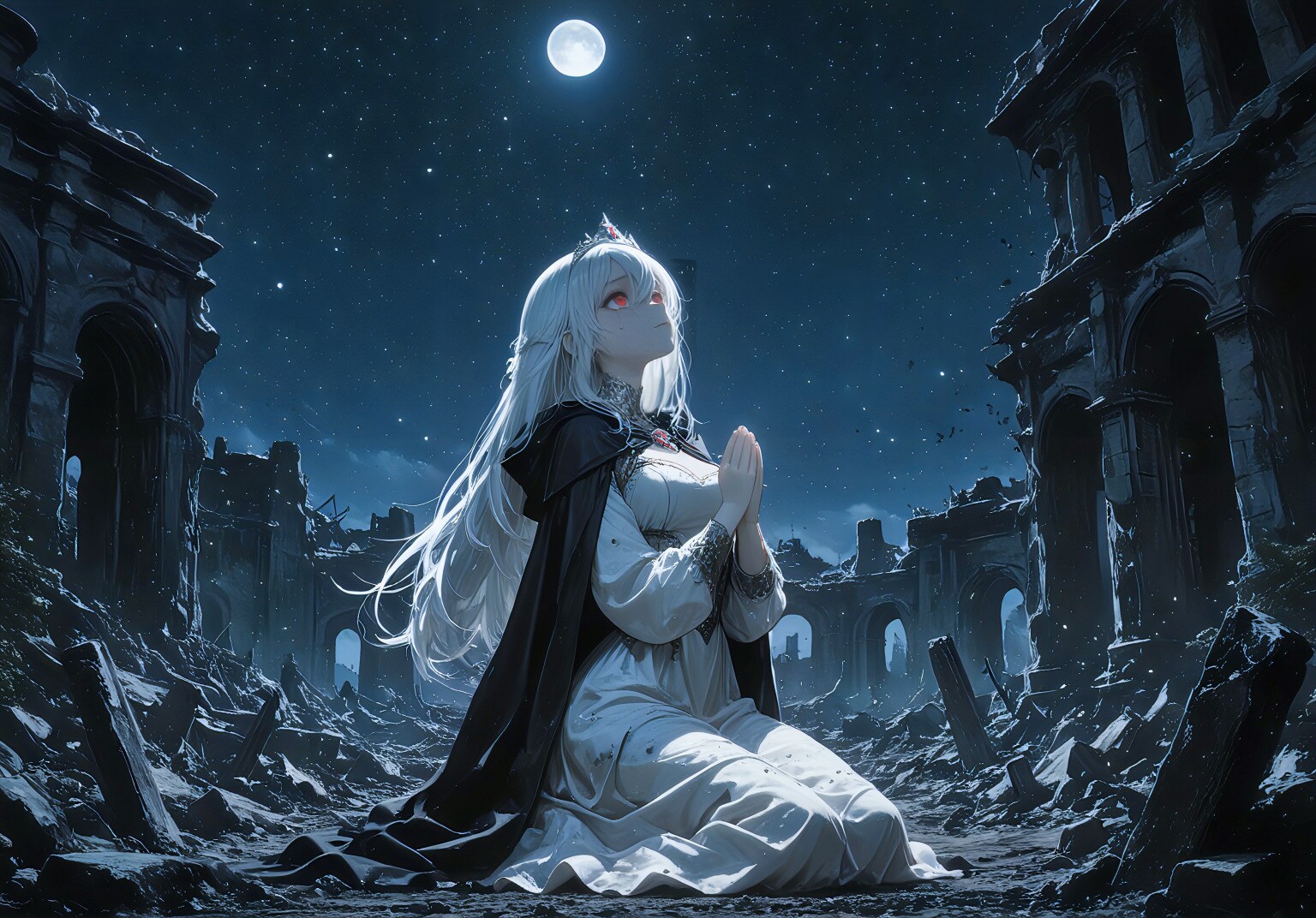 月下、祈りは途切れない | の人気AIイラスト・グラビア