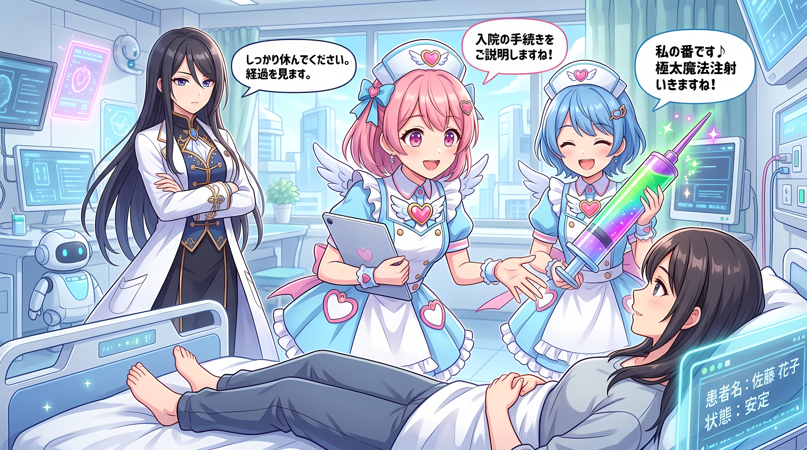 【入院生活】魔法少女が働く近未来の病院 | の人気AIイラスト・グラビア