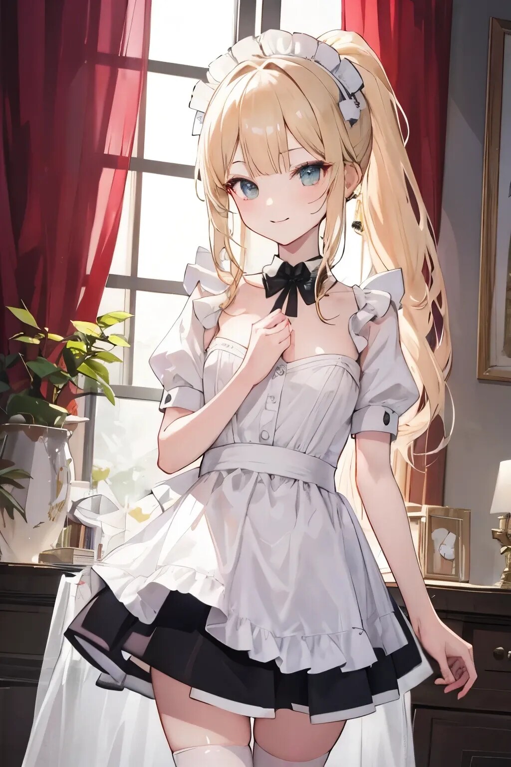 レイナ「ご要望のとおりミニスカートにしました。似合ってますか？　ご主人様」