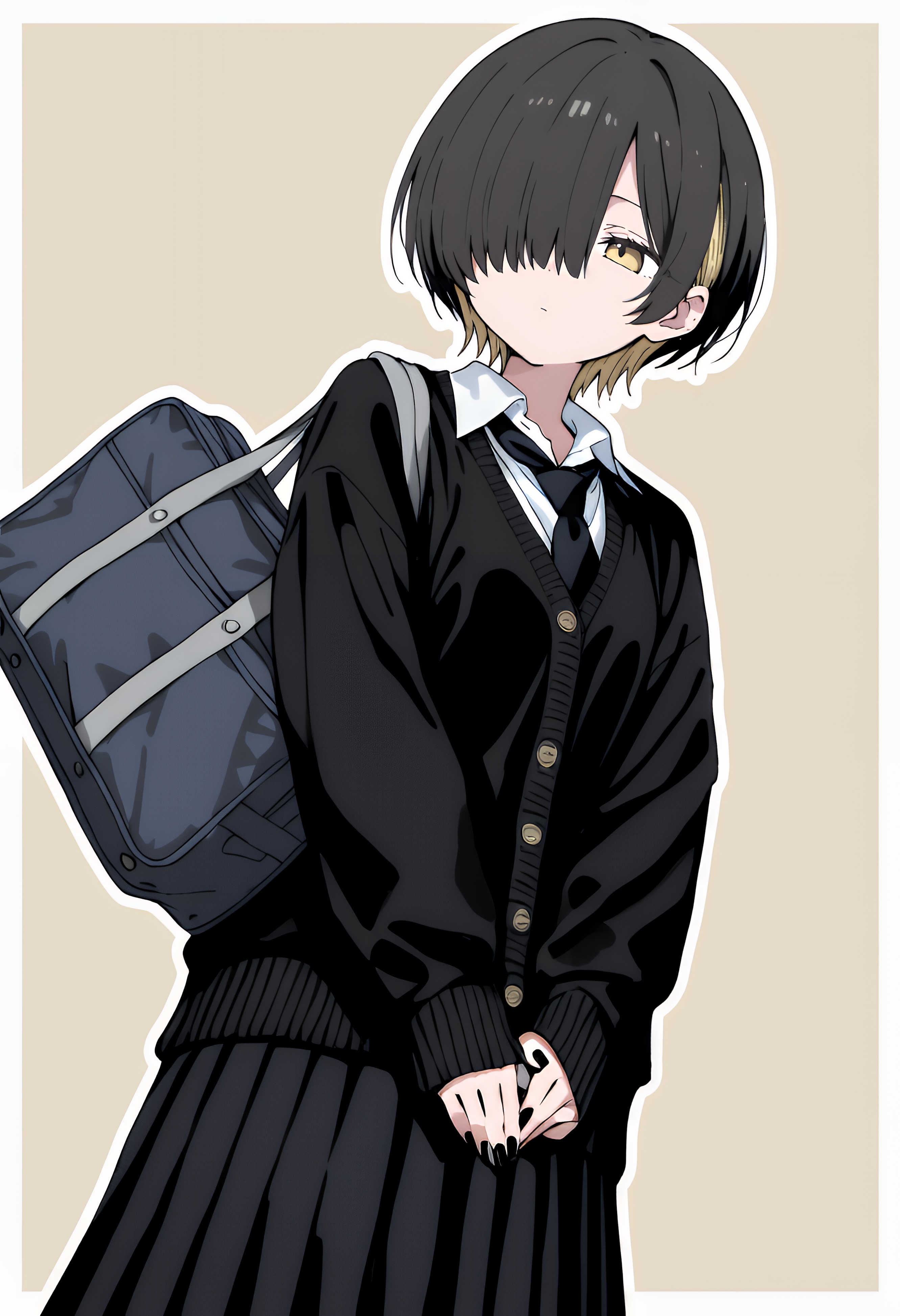 黒のカーディガン | の人気AIイラスト・グラビア