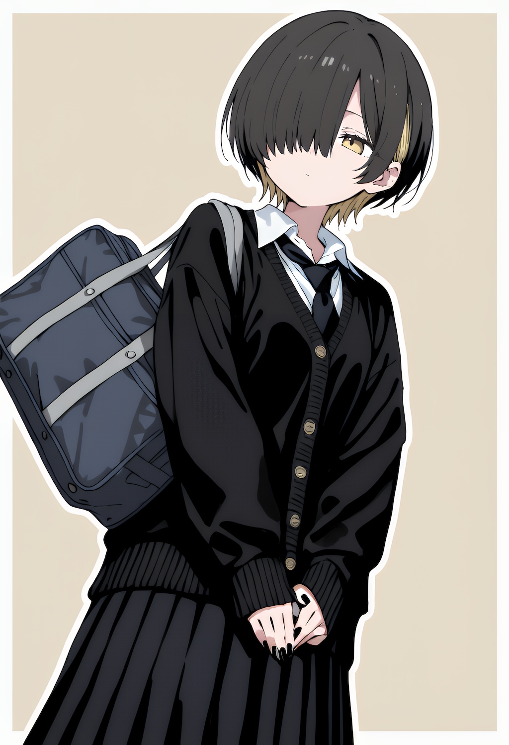 黒のカーディガン