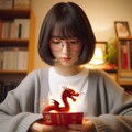 眼鏡女子 楓の年賀状拝読 3枚目