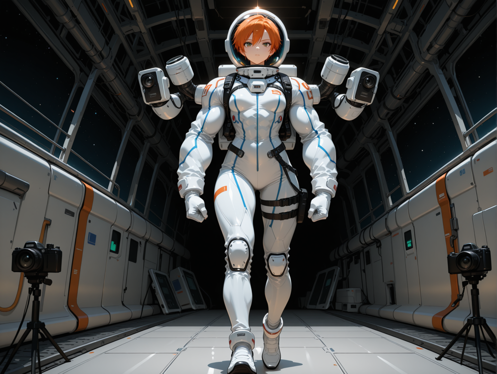 写真撮影のため宇宙へ出張の花井さん