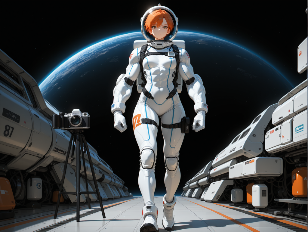 写真撮影のため宇宙へ出張の花井さん