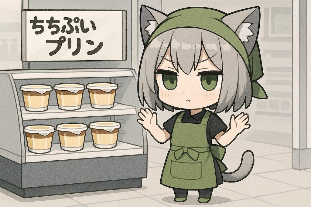 プリンが陳列できました