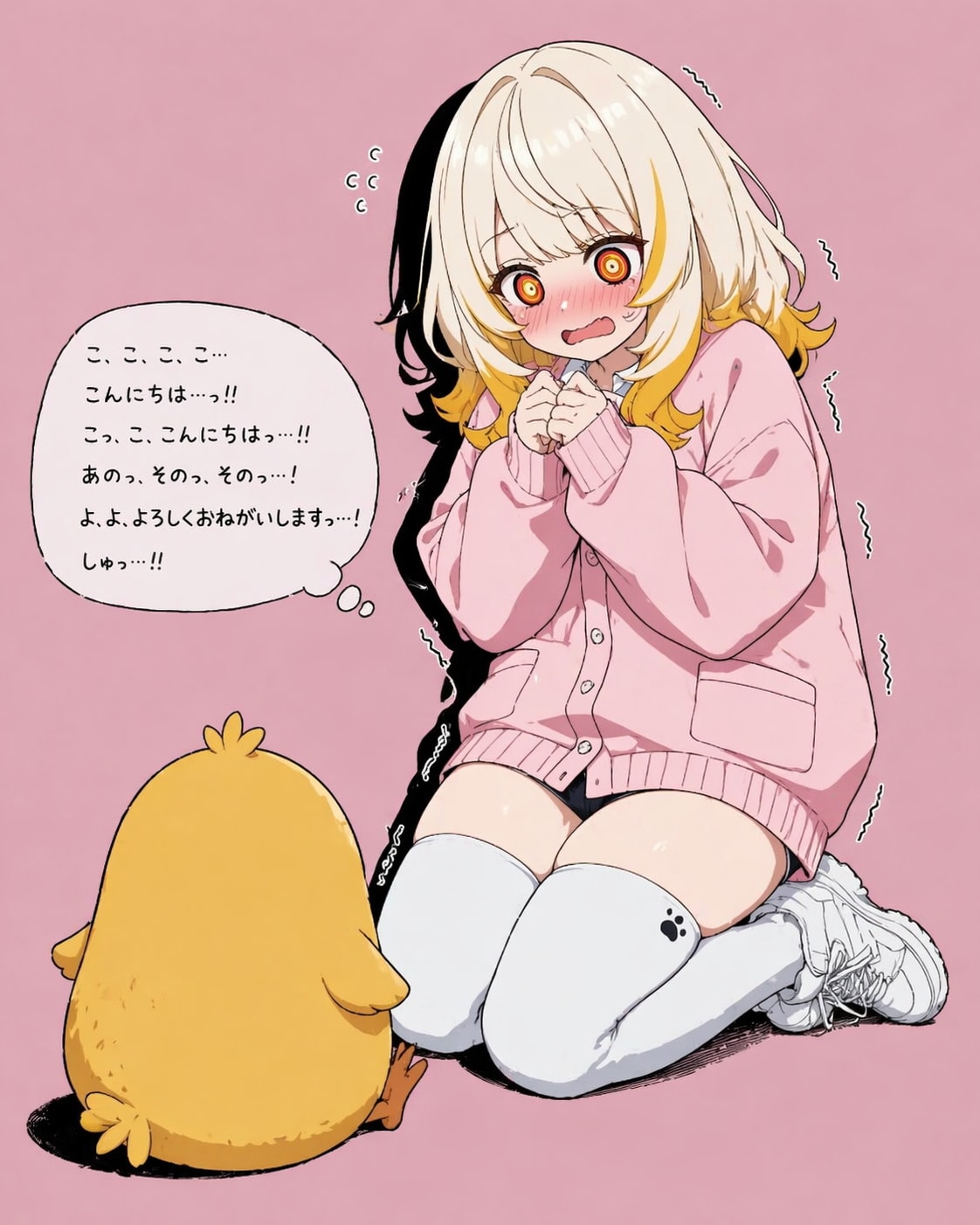 挨拶の練習中