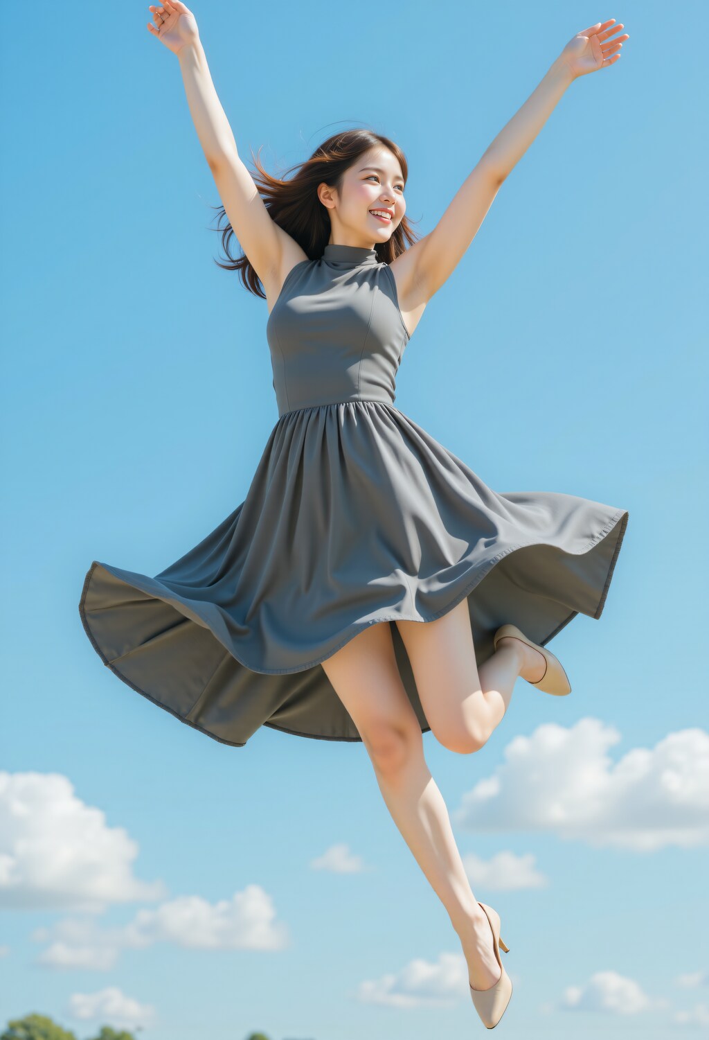 ドレスでジャンプ