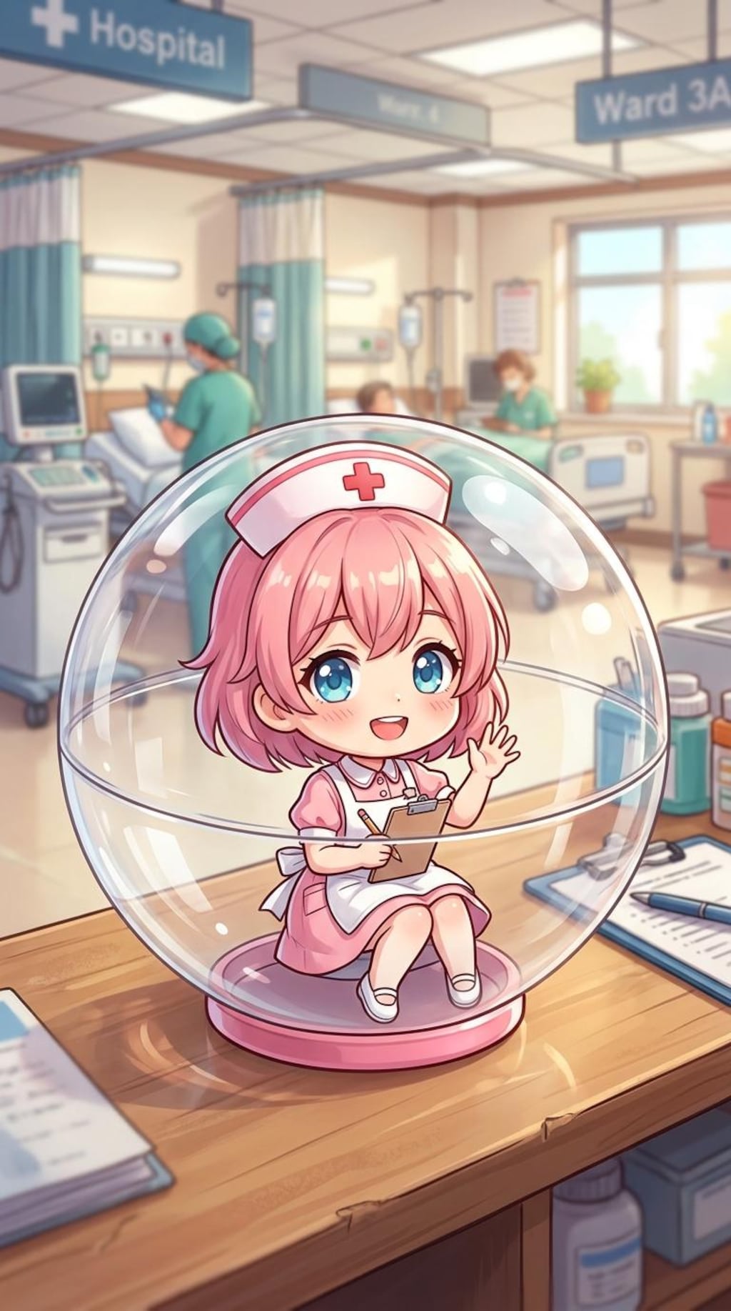 ナース服姿のTRICKちゃんをカプセルに入れたよ