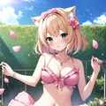 金髪猫耳ちゃんの水着 4枚目