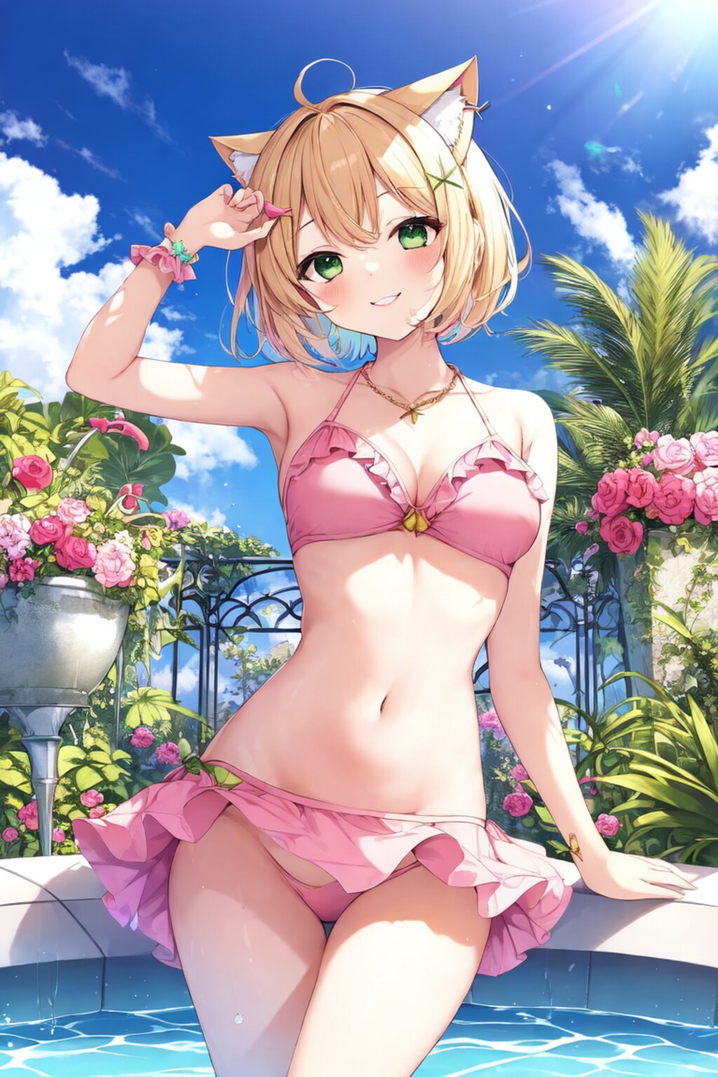 金髪猫耳ちゃんの水着