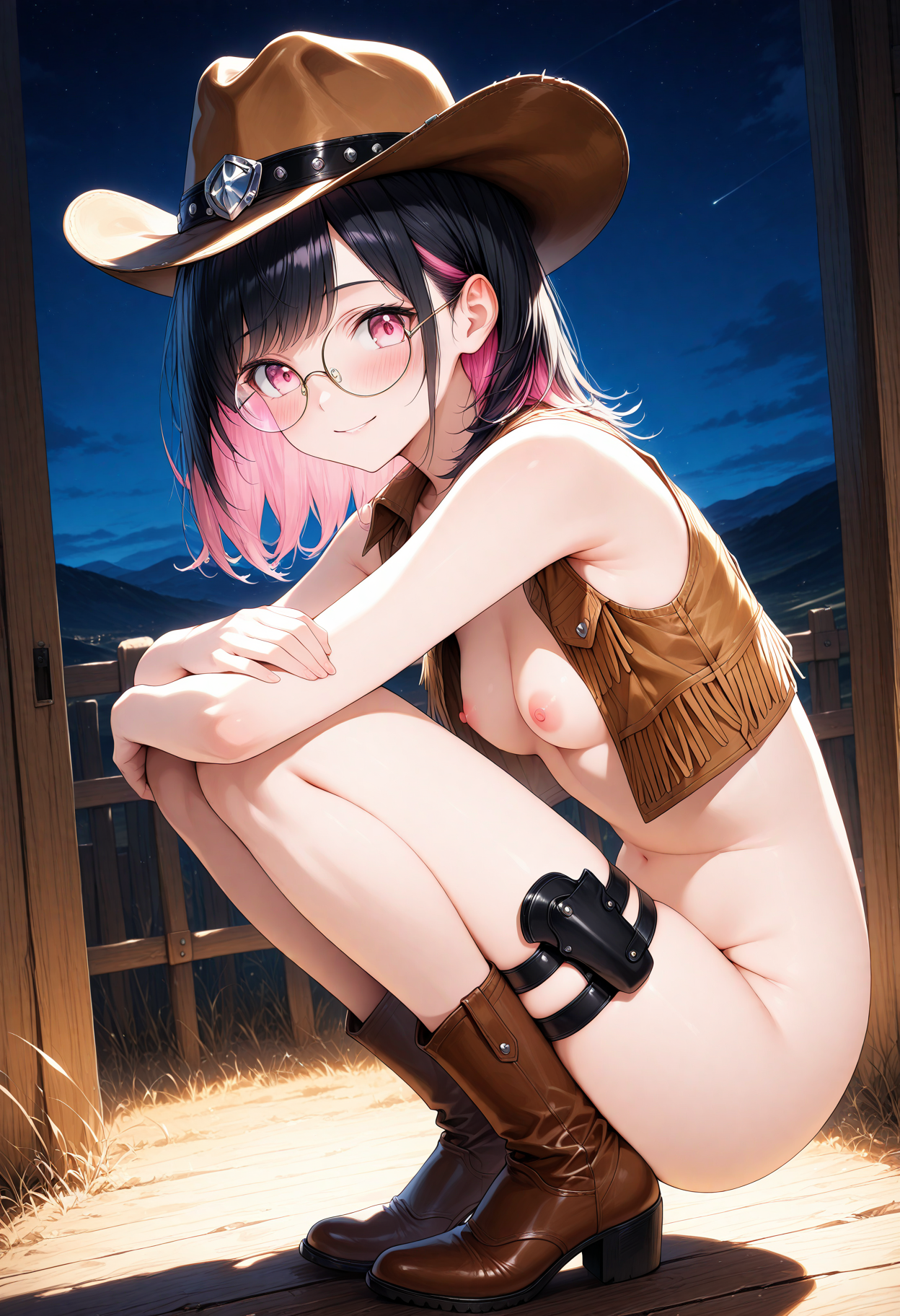 黒髪カウガール