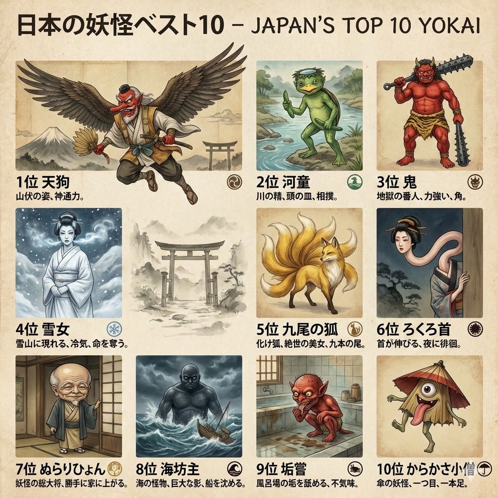 日本の妖怪ベスト10