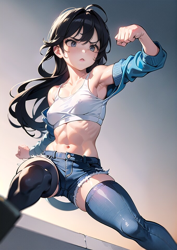 punching girl